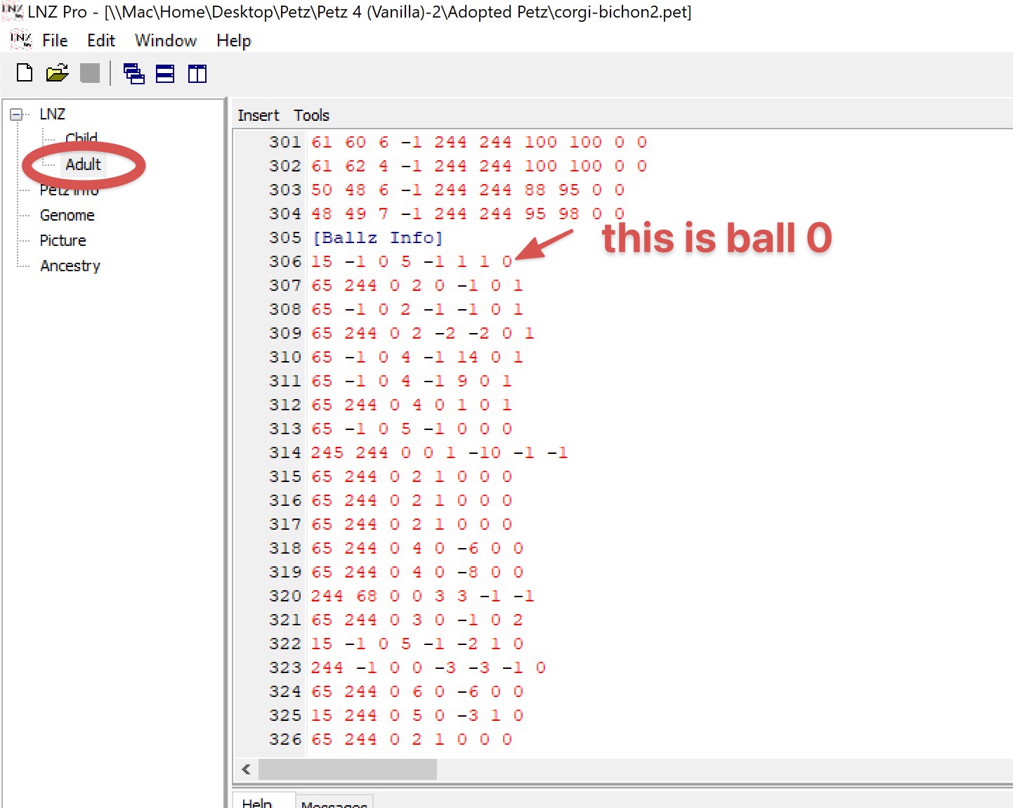 screenshot of the file